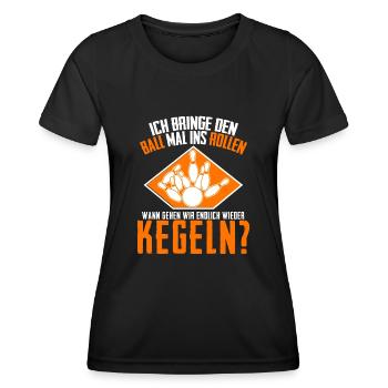 Kegeln Kegler Kegel Humor Kegelverein - Frauen Funktions-T-Shirt - Schwarz - Vorne - AI Model Female 172 light (172cm)