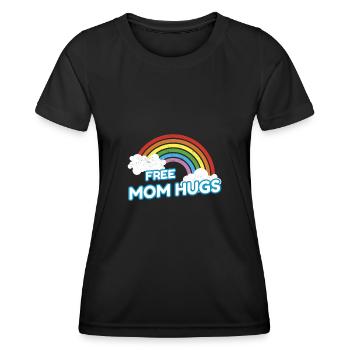 Maman gratuite Hugs Rainbow - T-shirt sport Femme - noir - Devant - AI Model Female 172 light (172cm)