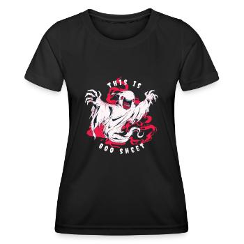 C’est Boo Sheet Ghost Halloween - T-shirt sport Femme - noir - Devant - AI Model Female 172 light (172cm)