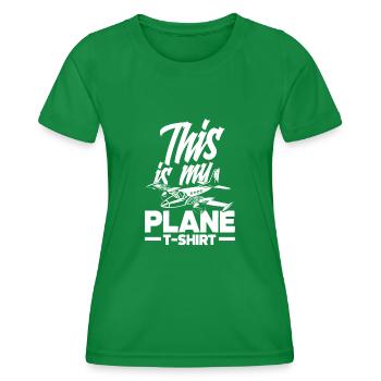 Flugzeug Luftfahrt Pilot Lustiges Piloten Geschenk - Frauen Funktions-T-Shirt - Kelly Green - Vorne - AI Model Female 172 dark (172cm)