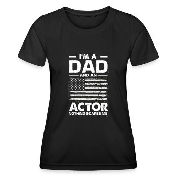 Drôle d’acteur Actrice Cadeau - T-shirt sport Femme - noir - Devant - AI Model Female 172 light (172cm)
