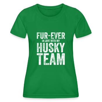 Dog Sledding | Mushing - Women's Functional T-Shirt - kelly green - Front - AI Model Female 172 dark (172cm)
