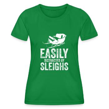 Dog Sledding | Mushing - Women's Functional T-Shirt - kelly green - Front - AI Model Female 172 dark (172cm)