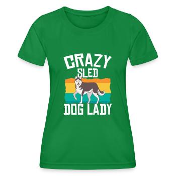 Traîneau à chiens | Dame Mushing - T-shirt sport Femme - vert - Devant - AI Model Female 172 dark (172cm)