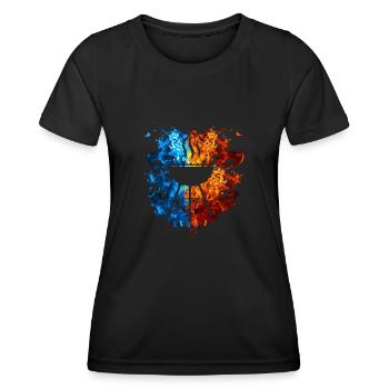 Feuer Griller Flammen Grillmeister Grill Brennt - Frauen Funktions-T-Shirt - Schwarz - Vorne - AI Model Female 172 light (172cm)