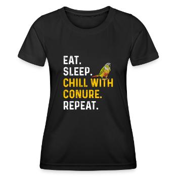 Molinasittich Perroquet Oiseau Perruche du Soleil - T-shirt sport Femme - noir - Devant - AI Model Female 172 light (172cm)