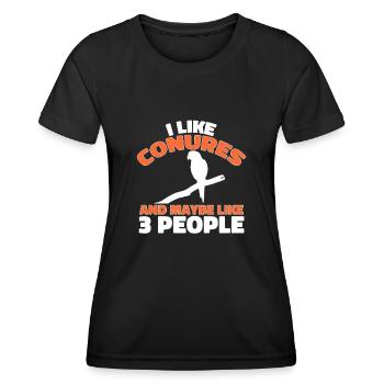 Molinasittich Perroquet Oiseau Perruche du Soleil - T-shirt sport Femme - noir - Devant - AI Model Female 172 light (172cm)