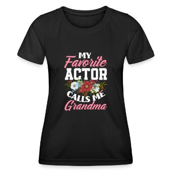 Drôle d’acteur Actrice Cadeau - T-shirt sport Femme - noir - Devant - AI Model Female 172 light (172cm)