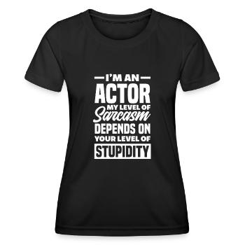 Drôle d’acteur Actrice Cadeau - T-shirt sport Femme - noir - Devant - AI Model Female 172 light (172cm)