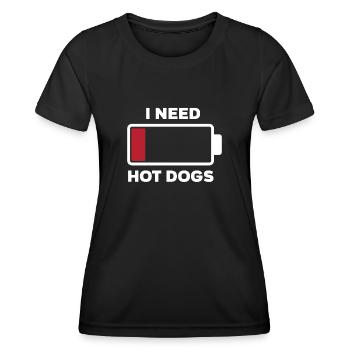 Hot Dog Hot Dogs Liebhaber Geschenk - Frauen Funktions-T-Shirt - Schwarz - Vorne - AI Model Female 172 light (172cm)