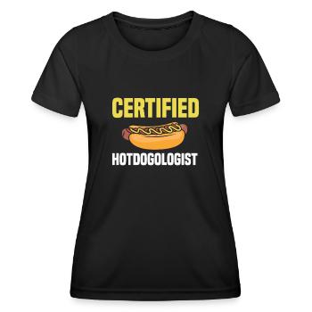 Hot Dog Hot Dogs Liebhaber Geschenk - Frauen Funktions-T-Shirt - Schwarz - Vorne - AI Model Female 172 light (172cm)