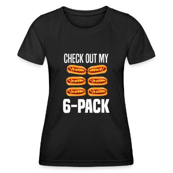 Hot Dog Hot Dogs Liebhaber Geschenk - Frauen Funktions-T-Shirt - Schwarz - Vorne - AI Model Female 172 light (172cm)