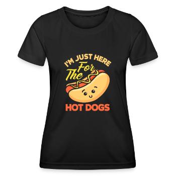 Hot Dog Hot Dogs Liebhaber Geschenk - Frauen Funktions-T-Shirt - Schwarz - Vorne - AI Model Female 172 light (172cm)