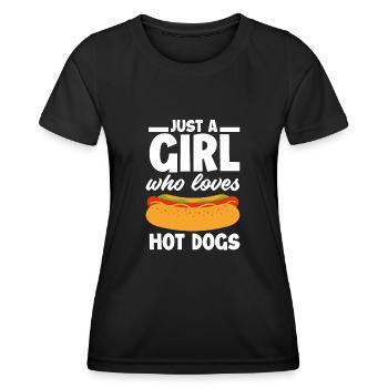 Hot Dog Hot Dogs Liebhaber Geschenk - Frauen Funktions-T-Shirt - Schwarz - Vorne - AI Model Female 172 light (172cm)