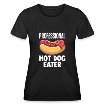 Hot Dog Hot Dogs Liebhaber Geschenk - Frauen Funktions-T-Shirt - Schwarz - Vorne - AI Model Female 172 light (172cm)