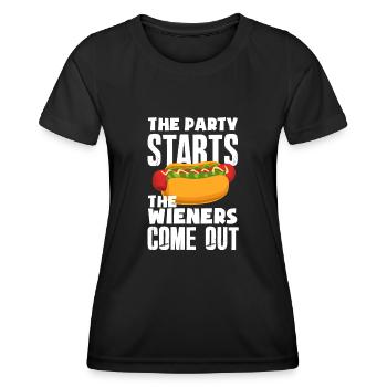 Hot Dog Hot Dogs Liebhaber Geschenk - Frauen Funktions-T-Shirt - Schwarz - Vorne - AI Model Female 172 light (172cm)