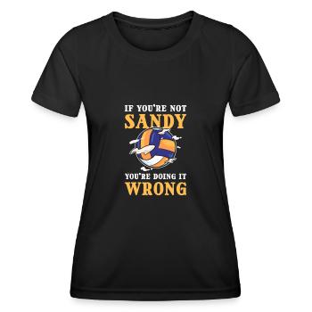 Strand Volleyball Beachvolleyball Beach Volleyball - Frauen Funktions-T-Shirt - Schwarz - Vorne - AI Model Female 172 light (172cm)