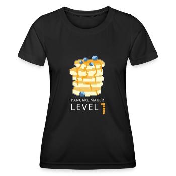 Sirop pour crêpes flipping Flapjack Petit déjeuner - T-shirt sport Femme - noir - Devant - AI Model Female 172 light (172cm)