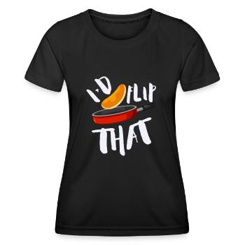 Sirop pour crêpes flipping Flapjack Petit déjeuner - T-shirt sport Femme - noir - Devant - AI Model Female 172 light (172cm)