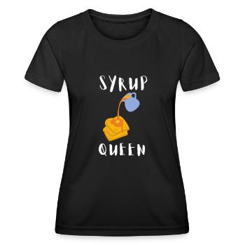 Sirop pour crêpes flipping Flapjack Petit déjeuner - T-shirt sport Femme - noir - Devant - AI Model Female 172 light (172cm)
