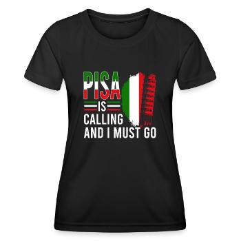 Pisa ruft ich muss los Schiefe Turm Italien - Frauen Funktions-T-Shirt - Schwarz - Vorne - AI Model Female 172 light (172cm)