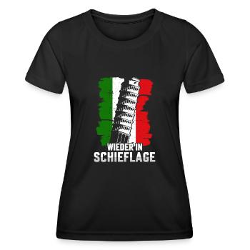 Schiefe Turm Pisa wieder in Schieflage Italien - Frauen Funktions-T-Shirt - Schwarz - Vorne - AI Model Female 172 light (172cm)