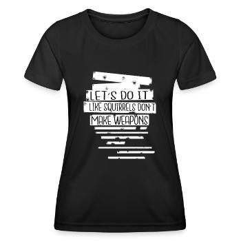 love peace sign funny quote quote green bird humor - Women's Functional T-Shirt - black - Front - AI Model Female 172 light (172cm)