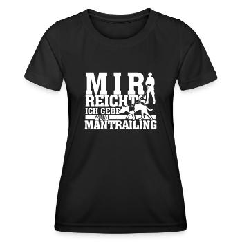 Mantrailing Suchhund Mantrailer - Frauen Funktions-T-Shirt - Schwarz - Vorne - AI Model Female 172 light (172cm)