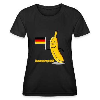 Deutschland Flagge Bananenrepublik - Frauen Funktions-T-Shirt - Schwarz - Vorne - AI Model Female 172 light (172cm)