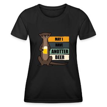 Otter Seeotter Beer Otters - Women's Functional T-Shirt - black - Front - AI Model Female 172 light (172cm)