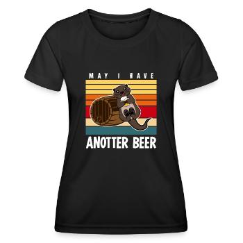 Otter Seeotter Bier Bierfass Otters - Frauen Funktions-T-Shirt - Schwarz - Vorne - AI Model Female 172 light (172cm)