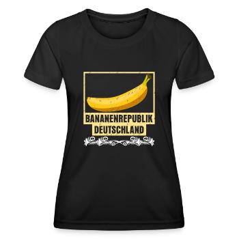 Bananenrepublik Banane Deutschland - Frauen Funktions-T-Shirt - Schwarz - Vorne - AI Model Female 172 light (172cm)
