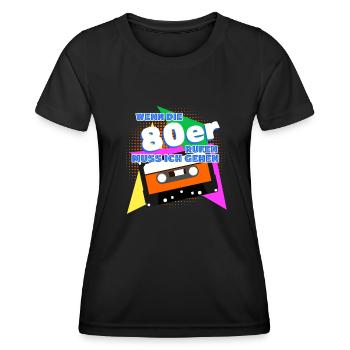 80s Disco 1980 80er Jahre - Frauen Funktions-T-Shirt - Schwarz - Vorne - AI Model Female 172 light (172cm)