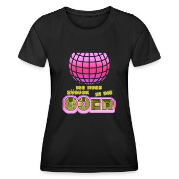80s Disco Back to the 80s 1980 - Women's Functional T-Shirt - black - Front - AI Model Female 172 light (172cm)