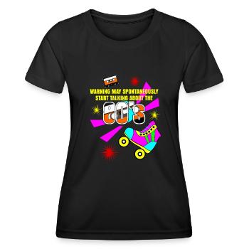80er Rollschuhe 80th - Frauen Funktions-T-Shirt - Schwarz - Vorne - AI Model Female 172 light (172cm)