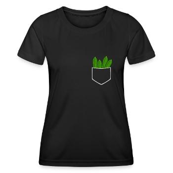 Gurken in Hemdtasche Gurke - Frauen Funktions-T-Shirt - Schwarz - Vorne - AI Model Female 172 light (172cm)