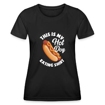 Hot Dog Hot Dogs Liebhaber Geschenk - Frauen Funktions-T-Shirt - Schwarz - Vorne - AI Model Female 172 light (172cm)