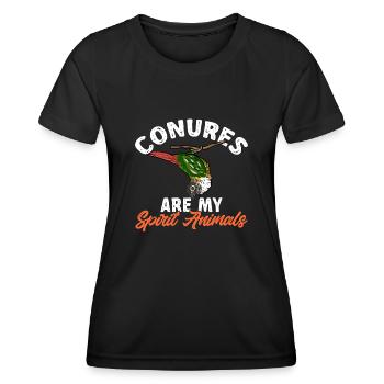 Molinasittich Perroquet Oiseau Perruche du Soleil - T-shirt sport Femme - noir - Devant - AI Model Female 172 light (172cm)