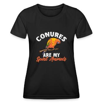 Molinasittich Perroquet Oiseau Perruche du Soleil - T-shirt sport Femme - noir - Devant - AI Model Female 172 light (172cm)