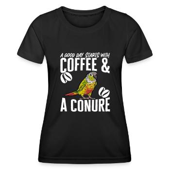 Molinasittich Perroquet Oiseau Perruche du Soleil - T-shirt sport Femme - noir - Devant - AI Model Female 172 light (172cm)