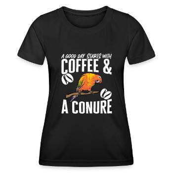 Molinasittich Perroquet Oiseau Perruche du Soleil - T-shirt sport Femme - noir - Devant - AI Model Female 172 light (172cm)