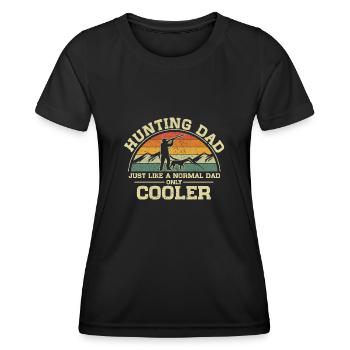 Chasser Papa Normal Père Seulement Cool Papa - T-shirt sport Femme - noir - Devant - AI Model Female 172 light (172cm)
