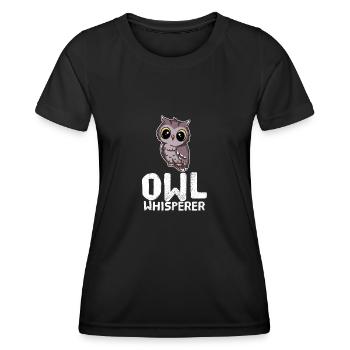 Funny Owl Lover Owl Whisperer - Women's Functional T-Shirt - black - Front - AI Model Female 172 light (172cm)