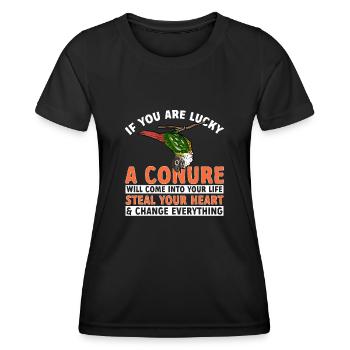 Molinasittich Parrot Bird Sun Parakeet - Women's Functional T-Shirt - black - Front - AI Model Female 172 light (172cm)