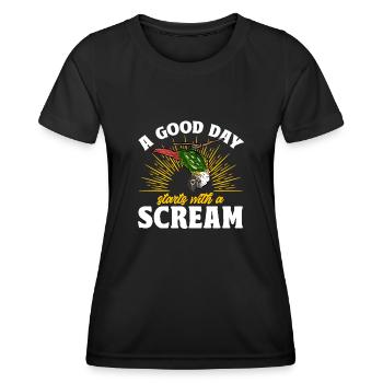 Molinasittich Perroquet Oiseau Perruche du Soleil - T-shirt sport Femme - noir - Devant - AI Model Female 172 light (172cm)