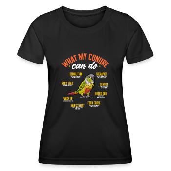 Molinasittich Parrot Bird Sun Parakeet - Women's Functional T-Shirt - black - Front - AI Model Female 172 light (172cm)