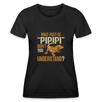 Kronengecko Eidechse Reptil Herpetologe - Frauen Funktions-T-Shirt - Schwarz - Vorne - AI Model Female 172 light (172cm)