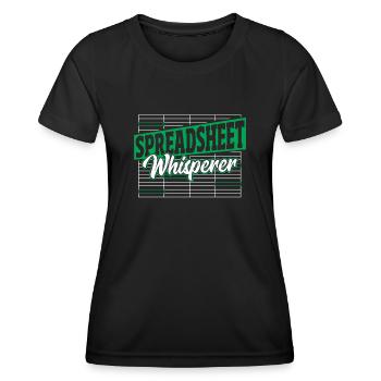 Comptable Feuille de calcul comptable Statist - T-shirt sport Femme - noir - Devant - AI Model Female 172 light (172cm)