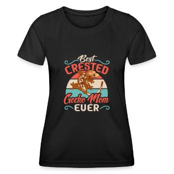 Kronengecko Eidechse Reptil Herpetologe - Frauen Funktions-T-Shirt - Schwarz - Vorne - AI Model Female 172 light (172cm)