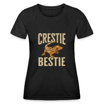 Kronengecko Eidechse Reptil Herpetologe - Frauen Funktions-T-Shirt - Schwarz - Vorne - AI Model Female 172 light (172cm)